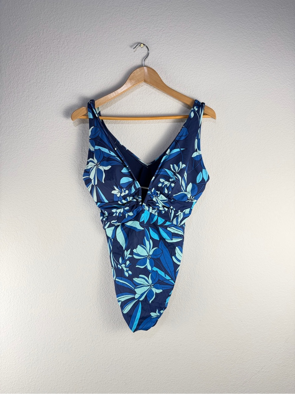 Adore Me Blue Floral One‎ Piece Swimsuit Sz 1X